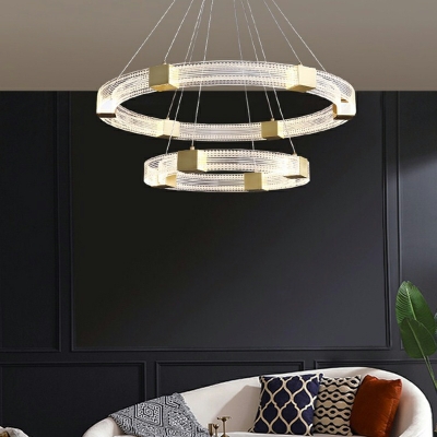 Acrylic Chandelier Lighting Fixtures Modern LED Round for Living Room