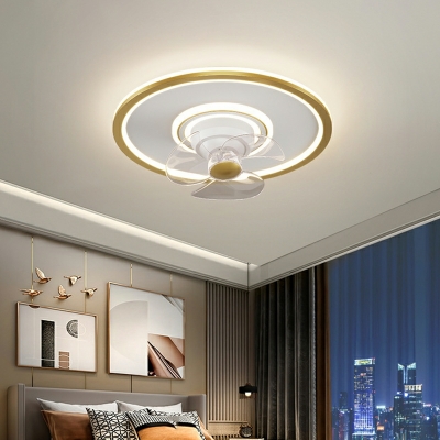 Acrylic Led Flush Mount Kid's Room Style Flush Mount Fan Lamps for Living Room