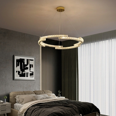 Crystal LED Chandelier Light Fixture Modern Elegant for Living Room