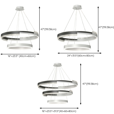 LED Minimalist Multi-layer Ring Chandelier for Living Room and Bedroom