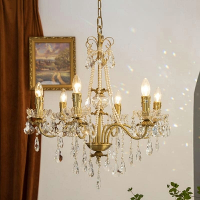 Modern Chandelier Pendant Light Elegant Metal Gold for Living Room