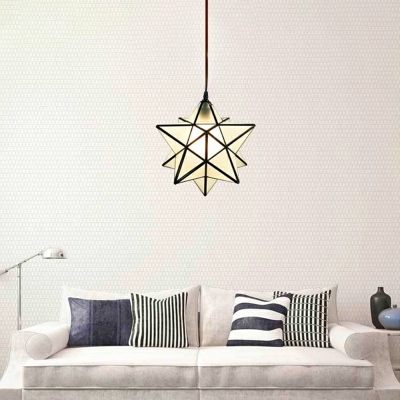 Star Hanging Lamps Kit Modern Style Glass Material Ceiling Pendant Light for Bedroom
