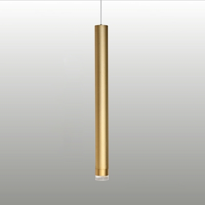 1 Light Contemporary Style Tube Shape Metal Hanging Ceiling Light