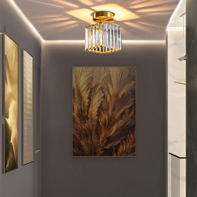 1 Light Minimalist Style Geometric Shape Metal Flush Ceiling Light Fixtures