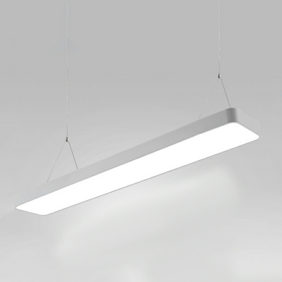 1 Light Minimalist Style Rectangle Shape Metal Hanging Ceiling Light