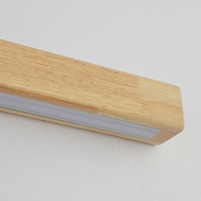 1 Light Minimalist Style Rectangle Shape Wood Wall Mounted Light Fixture