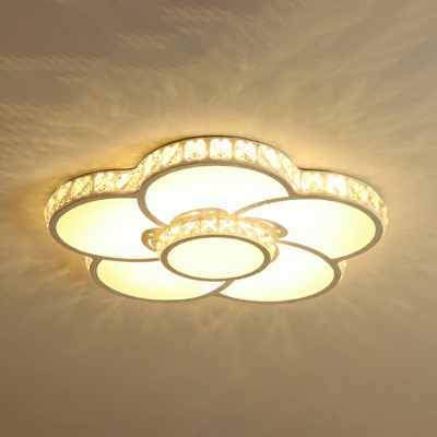 2 Light Ceiling Lamp Minimalistic Style Flower Shape Metal Flush Mount Chandelier Lighting