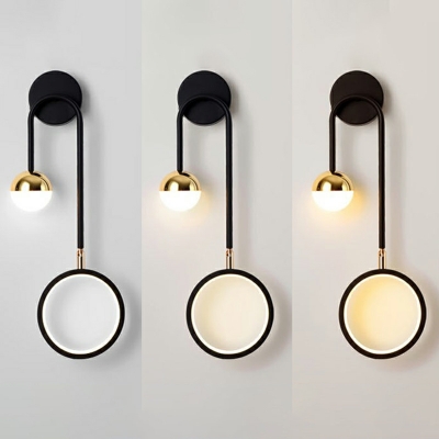 2 Light Minimalist Style Round Shape Metal Wall Sconce Lighting