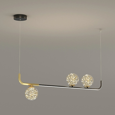4 Light Minimalist Style Ball Shape Metal Multi Pendant Light