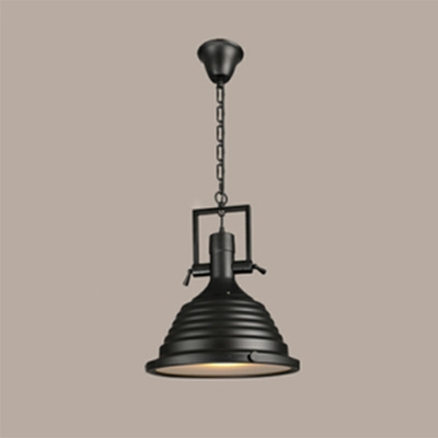 Industrial Wind Retro Metal Hanging Lamp in Black for Cafe and Bar Counter