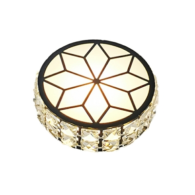 LED Modern Creative Round Crystal Ceiling Lamp for Corridor and Balcony