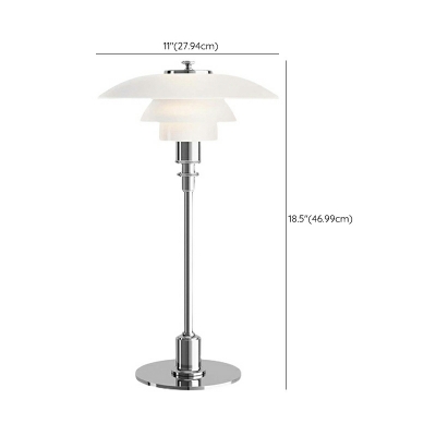 Medieval Simple Multilayer Glass Table Lamp in Chrome for Bedroom and Living Room
