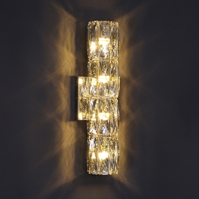 Modern Strip Crystal Wall Light Luxury Stainless Steel Wall Light for Bedroom