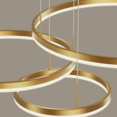 Nordic Creative Multi-layer Ring Acrylic Chandelier for Duplex Buildings and Restaurants