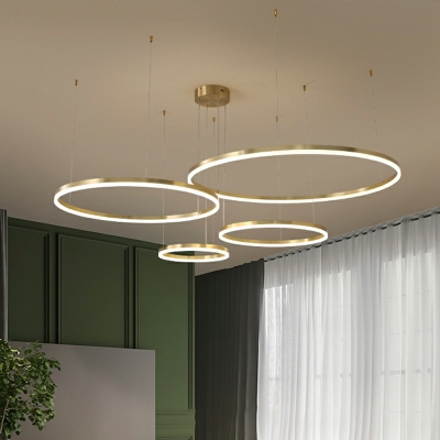 Nordic Simple LED Multi-layer Ring Parallel Chandelier for Living Room