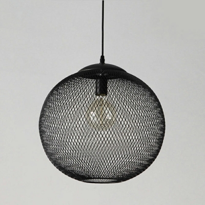 1 Light Industrial Style Cage Shape Metal Hanging Ceiling Light