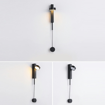 1 Light Minimalist Style Round Shape Metal Wall Sconce Lighting