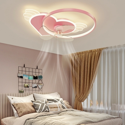 Acrylic Flush Mount Fan Light Children's Room Style Flush Mount Fan Lights for Bedroom