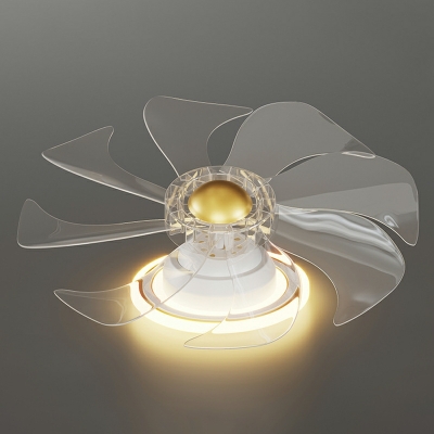 Glass Flush Fan Light Fixtures Modern Style Flush Fan Light for Living Room
