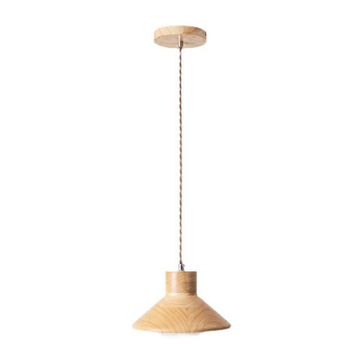 Japanese Minimalist Wood Art Hanging Lamp for Dining Room and Bedroom