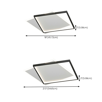 LED Minimalist Square Ceiling Light Fixture for Bedroom and Living Room