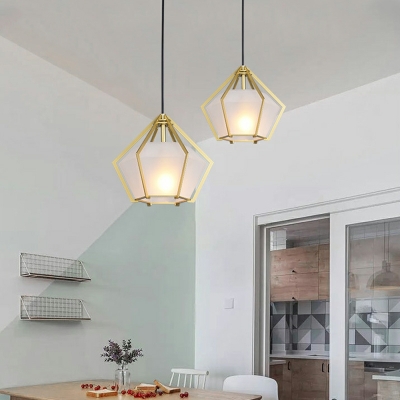 Metal and Glass Hanging Pendant Lights Modern Baisc for Dinning Room