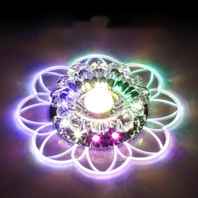 Modern Creative Flower Crystal Ceiling Lamp for Corridor and Balcony (with Hole 2-4'' Dia)