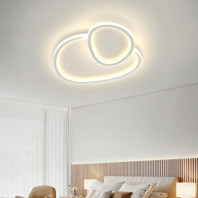 Modern Minimalist Cream Style Ceiling Lamp in White for Bedroom and Living Room