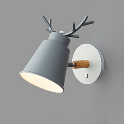 Nordic Creative Antler Wall Lamp in Macaron Color for Bedroom