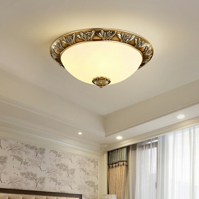 1 Light Ceiling Lamp Traditional Style Dome Shape Metal Flush Mount Lighting