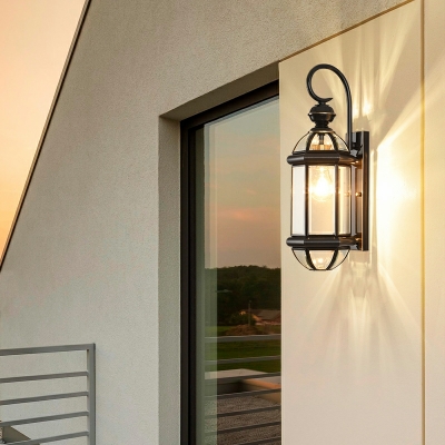 American Style Full Copper Waterproof Glass Vanity Lamp for Hallway and Bathroom