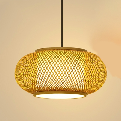 Japanese Style Creative Bamboo Weaving Art Hanging Lamp for Tea Rooms and Homestays
