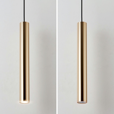 Metal Suspended Lighting Fixture Modern Cylinder for Dinning Room