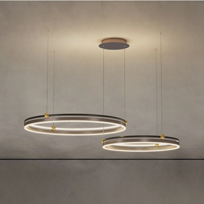 Postmodern Multi-level Parallel Circle LED Chandelier for Living Room and Dining Room