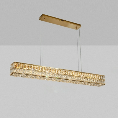 1 Light Minimalist Style Rectangle Shape Metal Island Pendant Lights