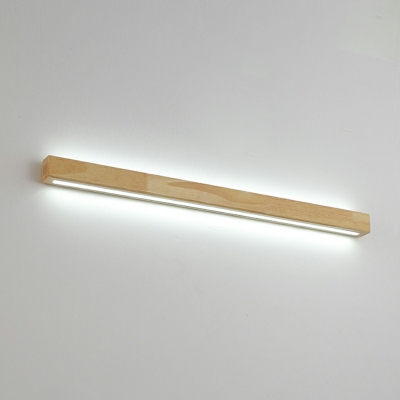 1 Light Minimalist Style Rectangle Shape Wood Wall Mounted Light Fixture