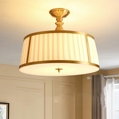 American Traditional Fabric Ceiling Light Fixture for Bedroom and Living Room