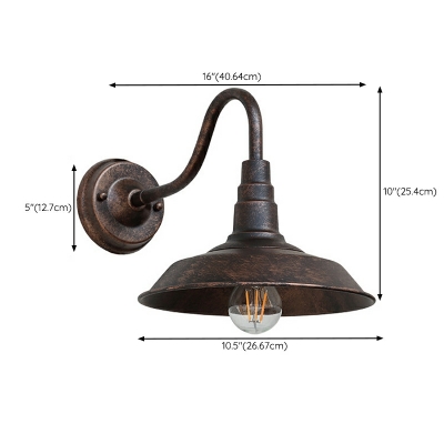 Industrial Style Creative Wrought Iron Wall Lamp with Pot Lid Shape for Restaurant