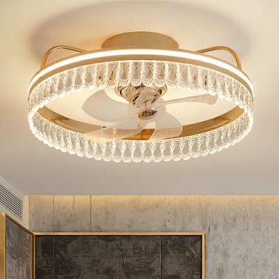 Led Minimalism Ceiling Mounted Light Fans Circulr Adjustable Gold