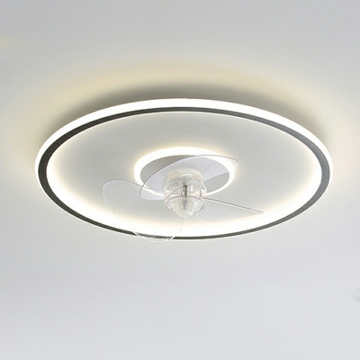 Led Minimalism Ceiling Mounted Light Fans Linear for Living Room