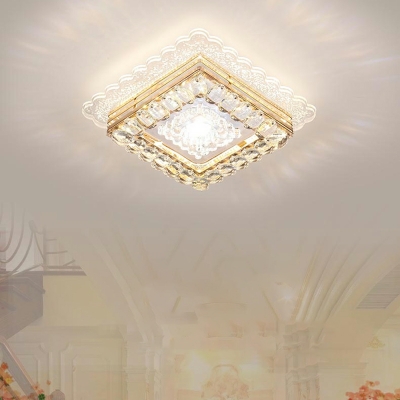 LED Modern Minimalist Crystal Flushmount Ceiling Light for Aisle and Entrance