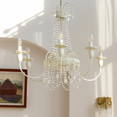 Minimalism Chandelier Pendant Light Elegant White for Living Room