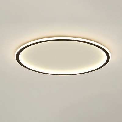 Modern Minimalist Slim Oval Design LED Ceiling Light Fixture for Bedroom