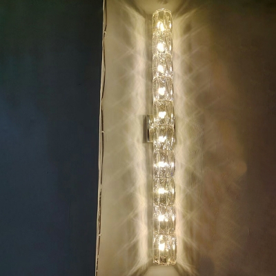 Modern Strip Crystal Wall Light Luxury Stainless Steel Wall Light for Bedroom