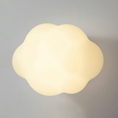 1 Light Kids Style Cloud Shape Metal Flush Mount Wall Sconce Lamp