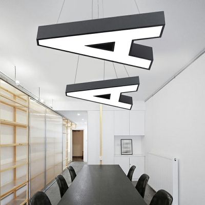 1 Light Minimalist Style A Shape Metal Hanging Pendant Lights