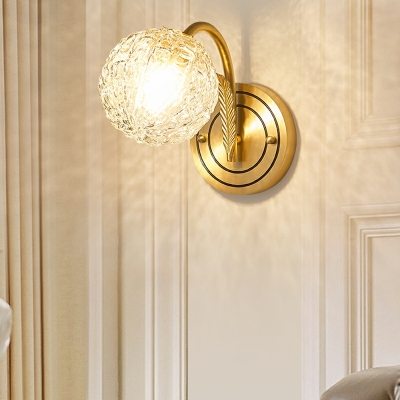 1 Light Minimalist Style Globe Shape Metal Wall Sconce Lighting