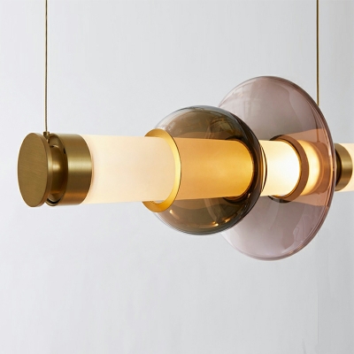 1 Light Minimalist Style Tube Shape Metal Island Lighting Fixtures