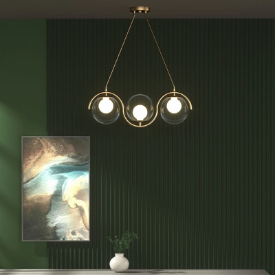 7 Light Industrial Style Ball Shape Metal Ceiling Pendant Light