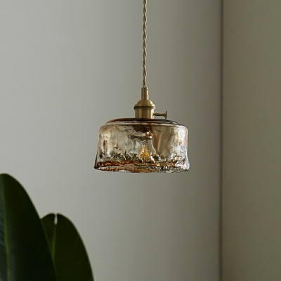 Amber Glass Hanging Pendant Lights Modern Baisc for Dinning Room
